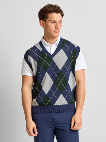 Ralph Lauren RLX Big Fit Performance Argyle Sweater Vest Argyle