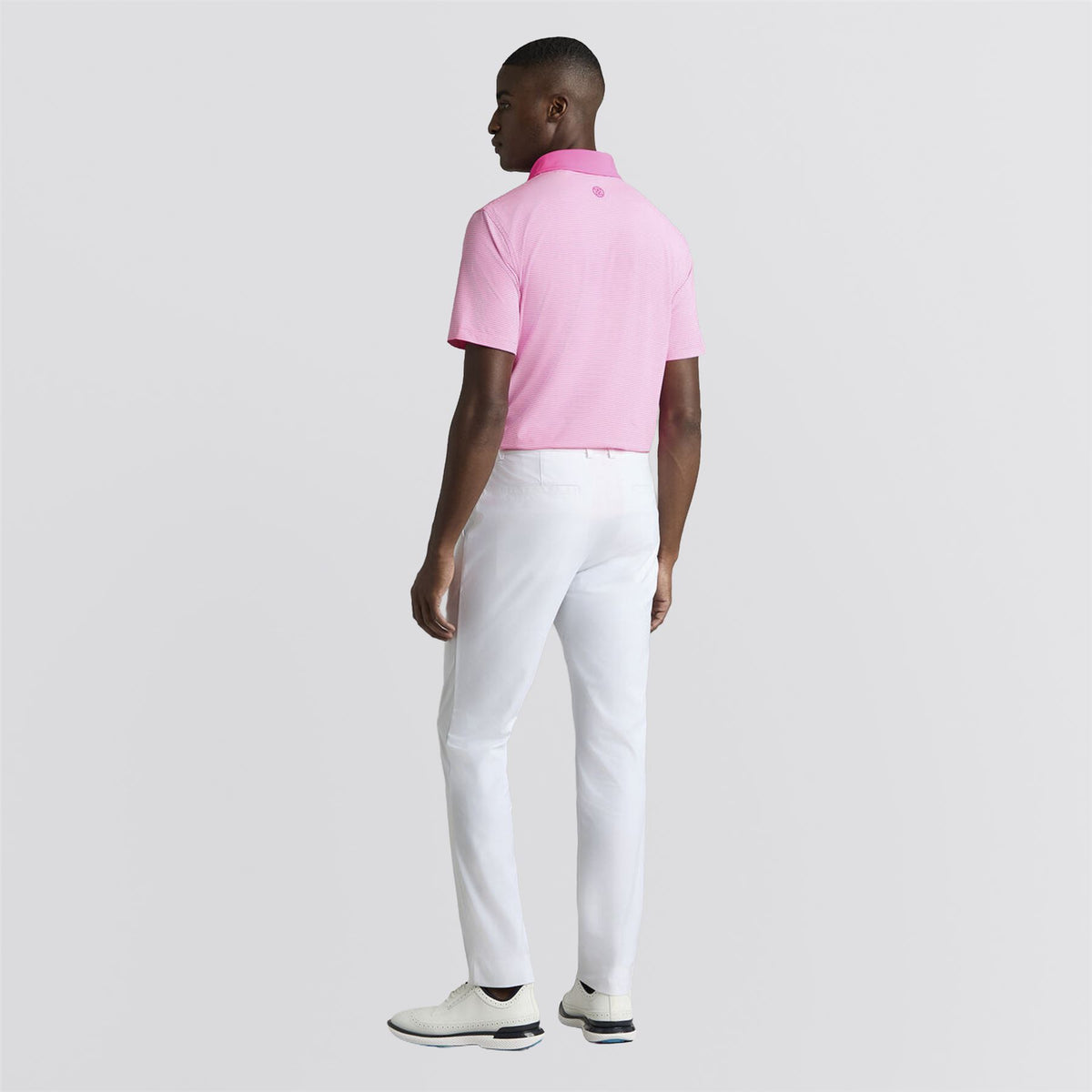 Feeder Stripe High Gauge Jersey Polo Knockout Pink