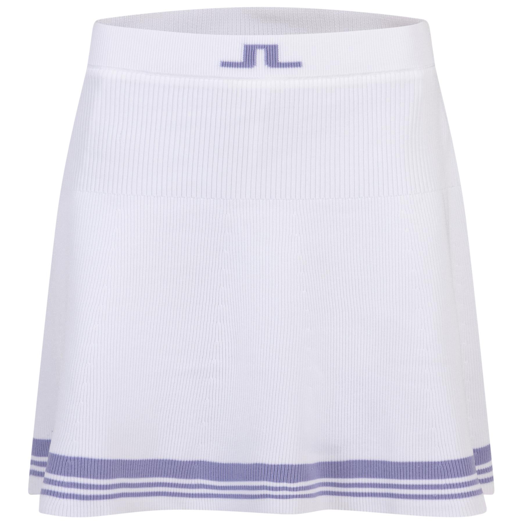 Frida Stripe Knitted Skirt White