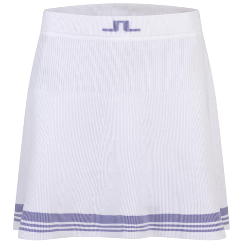 Frida Stripe Knitted Skirt White