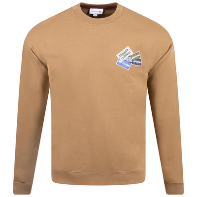 Locker geschnittenes Baumwoll-Sweatshirt mit Abzeichendetail, Weiß – AW23