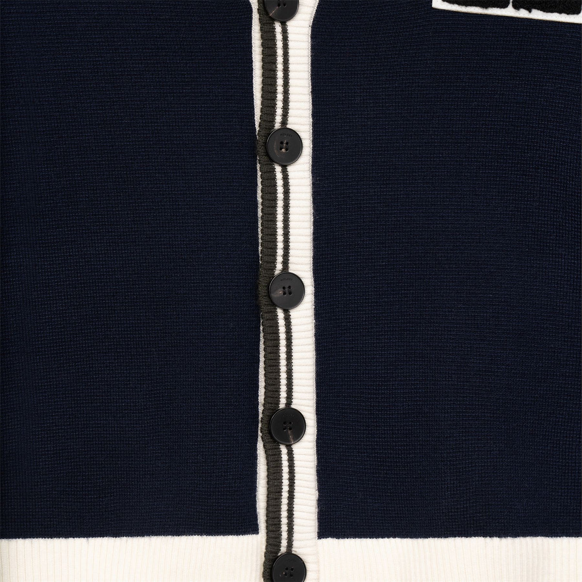 Golf Club Merino Wool Cardigan Navy