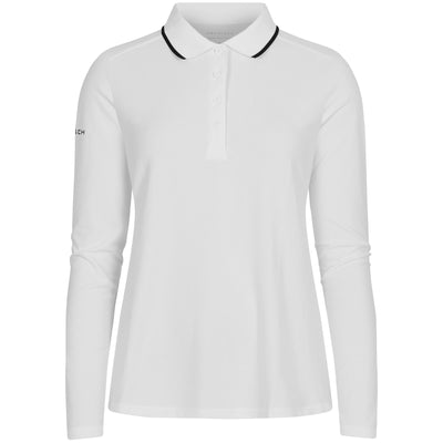 Damen Miriam Regular Fit Soft Langarm-Poloshirt Weiß – AW23