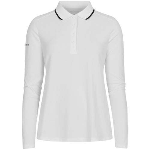 Womens Miriam Regular Fit Soft Long Sleeve Polo White - AW23