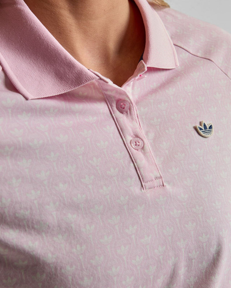 Originals All Over Trefoil Polo Clear Pink/Chalk White