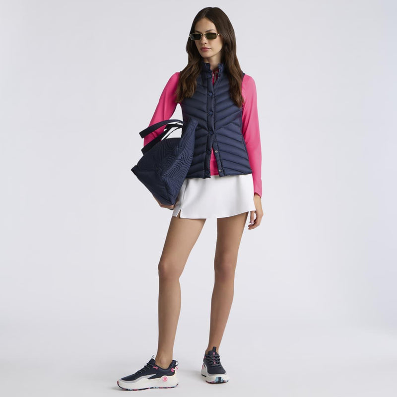 V Down Quilted Stretch Tech Interlock Vest Twlight