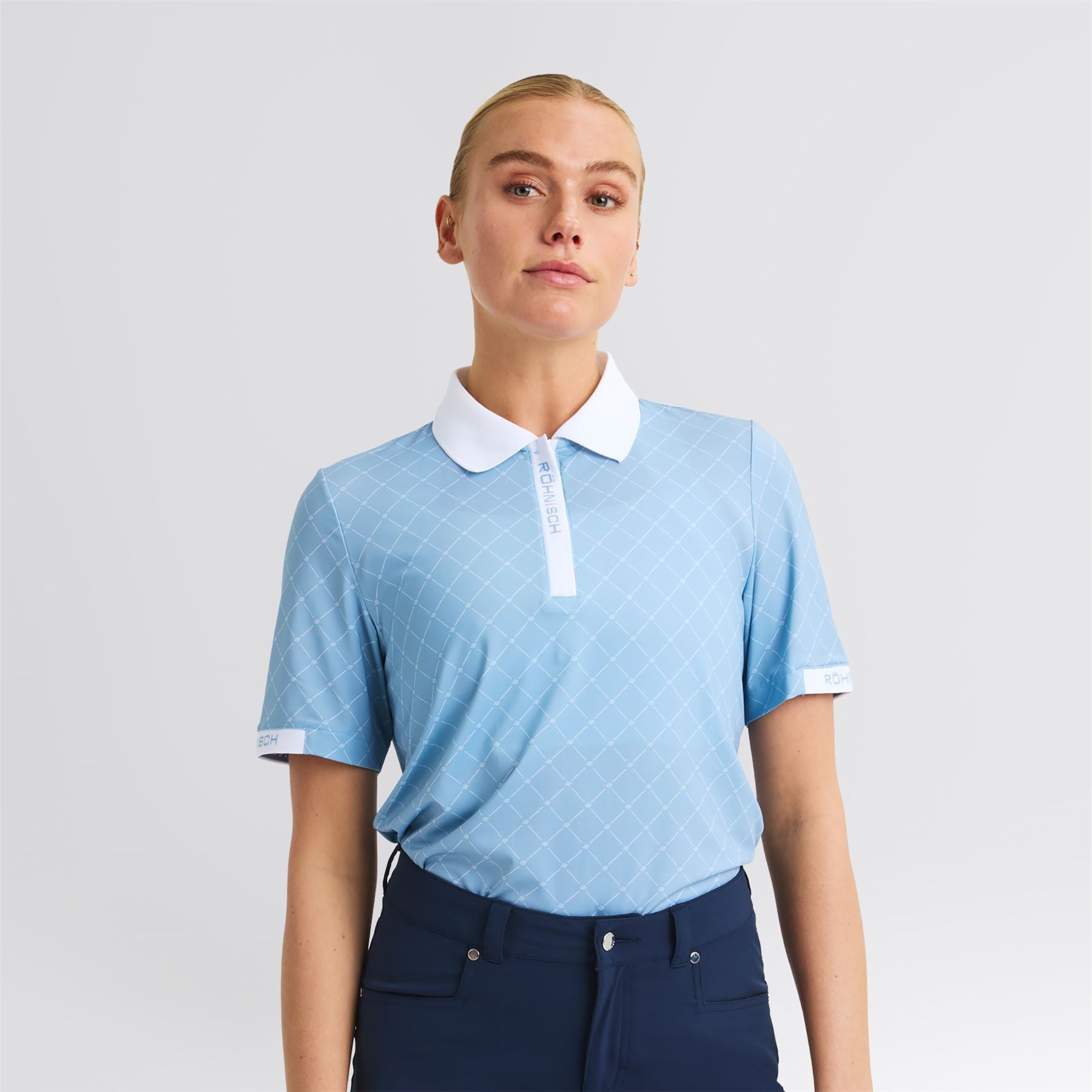 Abby Polo Micro R Check Dove Blue