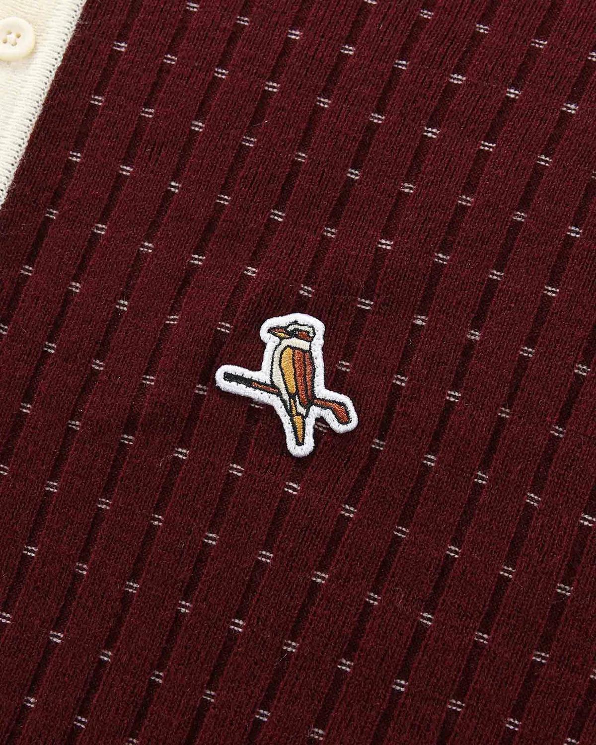 Knicked Knit Polo Merlot