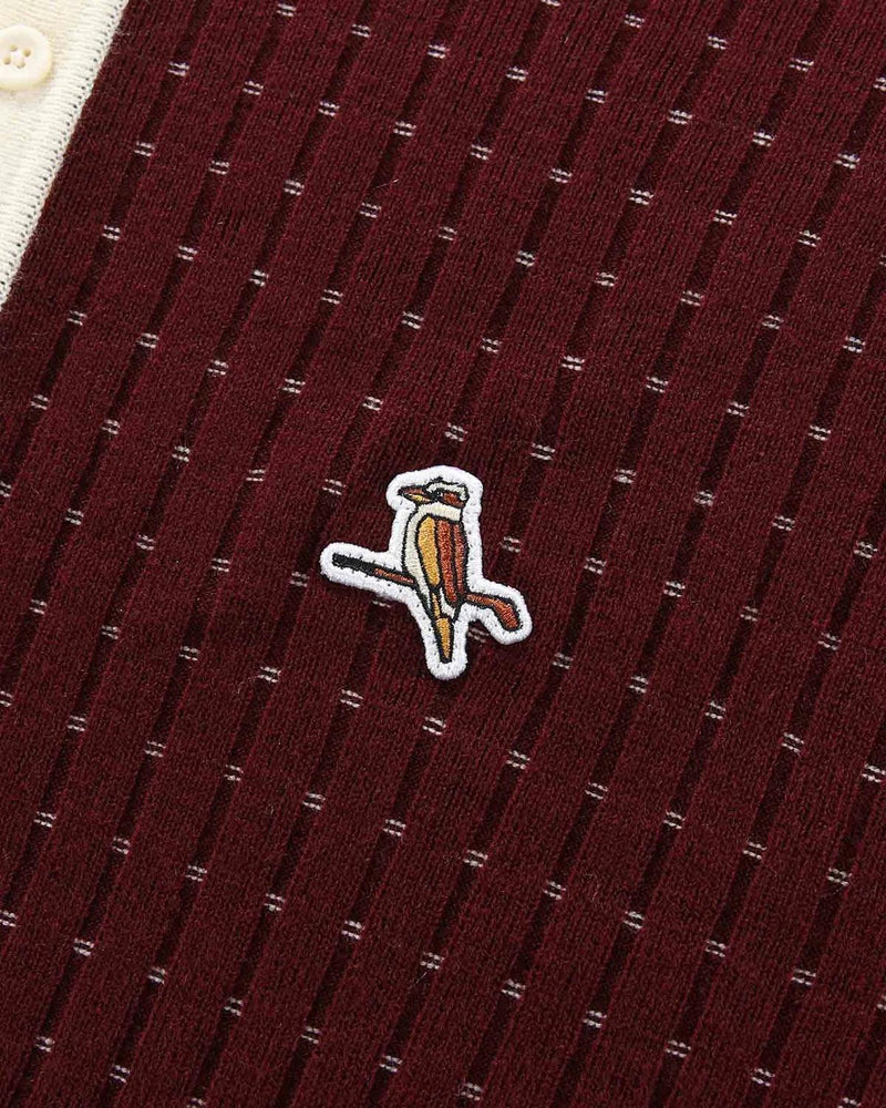 Knicked Knit Polo Merlot