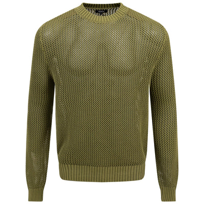 Pigment Dyed Fishnet Sweatshirt Military Green - SU24