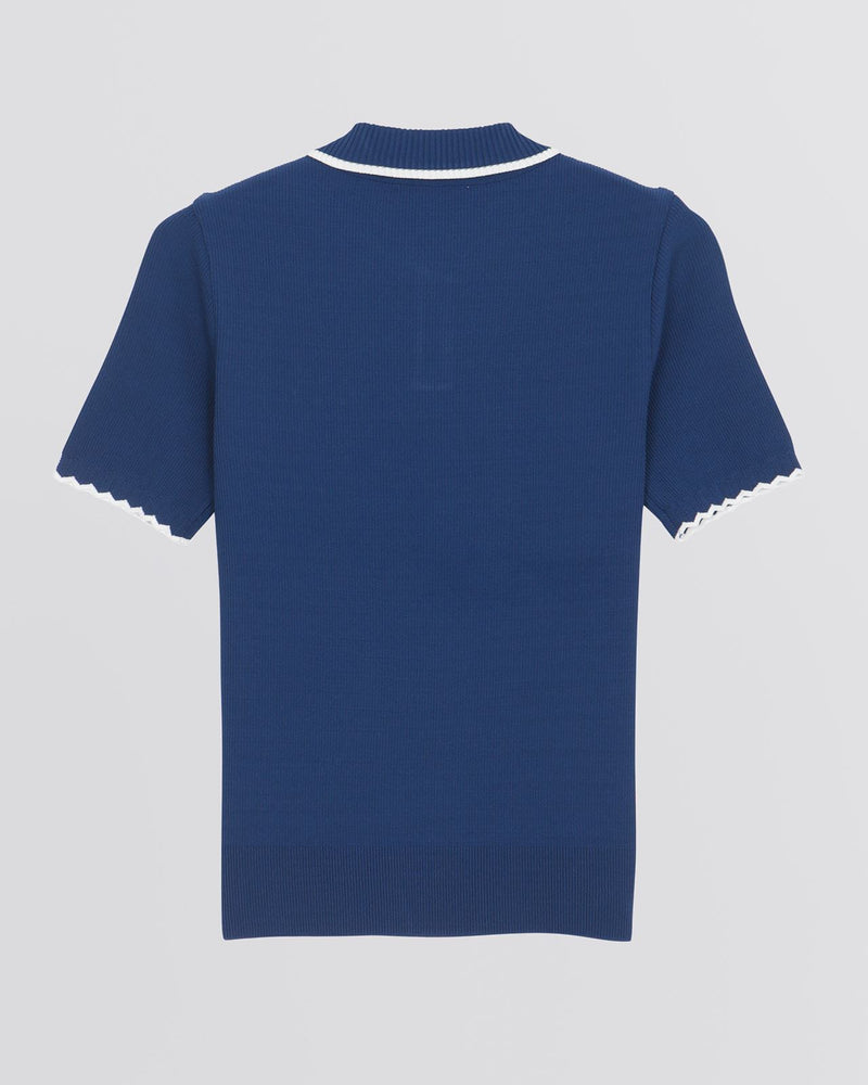 Elodie SS Sweater Polo Blue