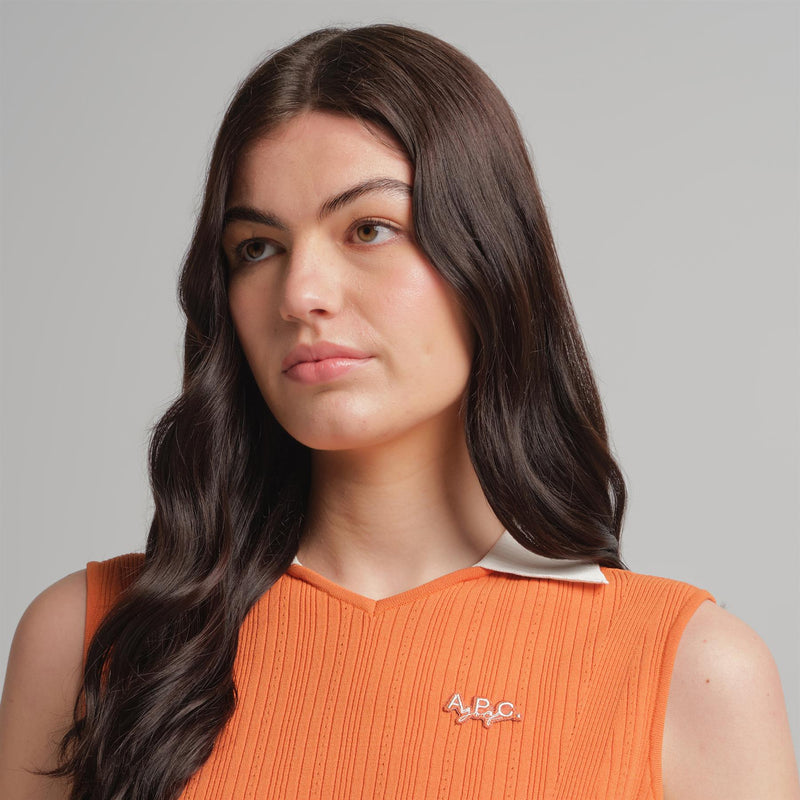 Syra Sleeveless Polo Orange