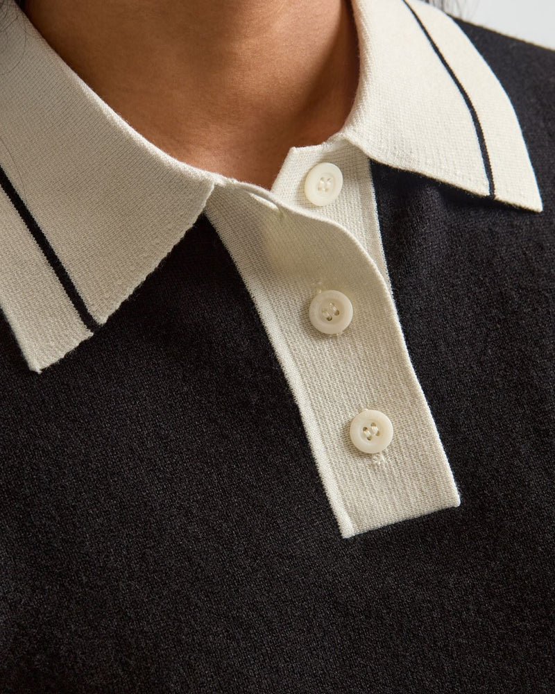 Mikayla Knit Polo Black