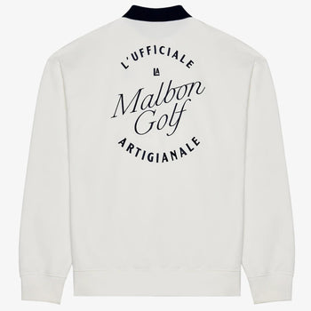 MALBON GOLF ホワイトクルーネックスウェット Malbon Golf Artigianale Collared Crewneck White | TRENDYGOLF UK