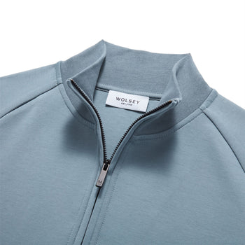 Premium Essentials Zip Neck Sweat Blue