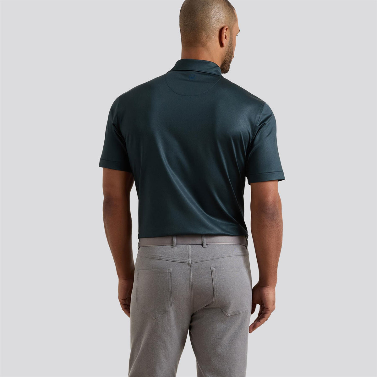 Herringbone Performance Jersey Polo Navy