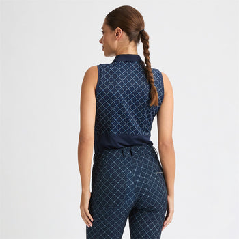 Nicky Sleeveless Polo Micro R Check Navy
