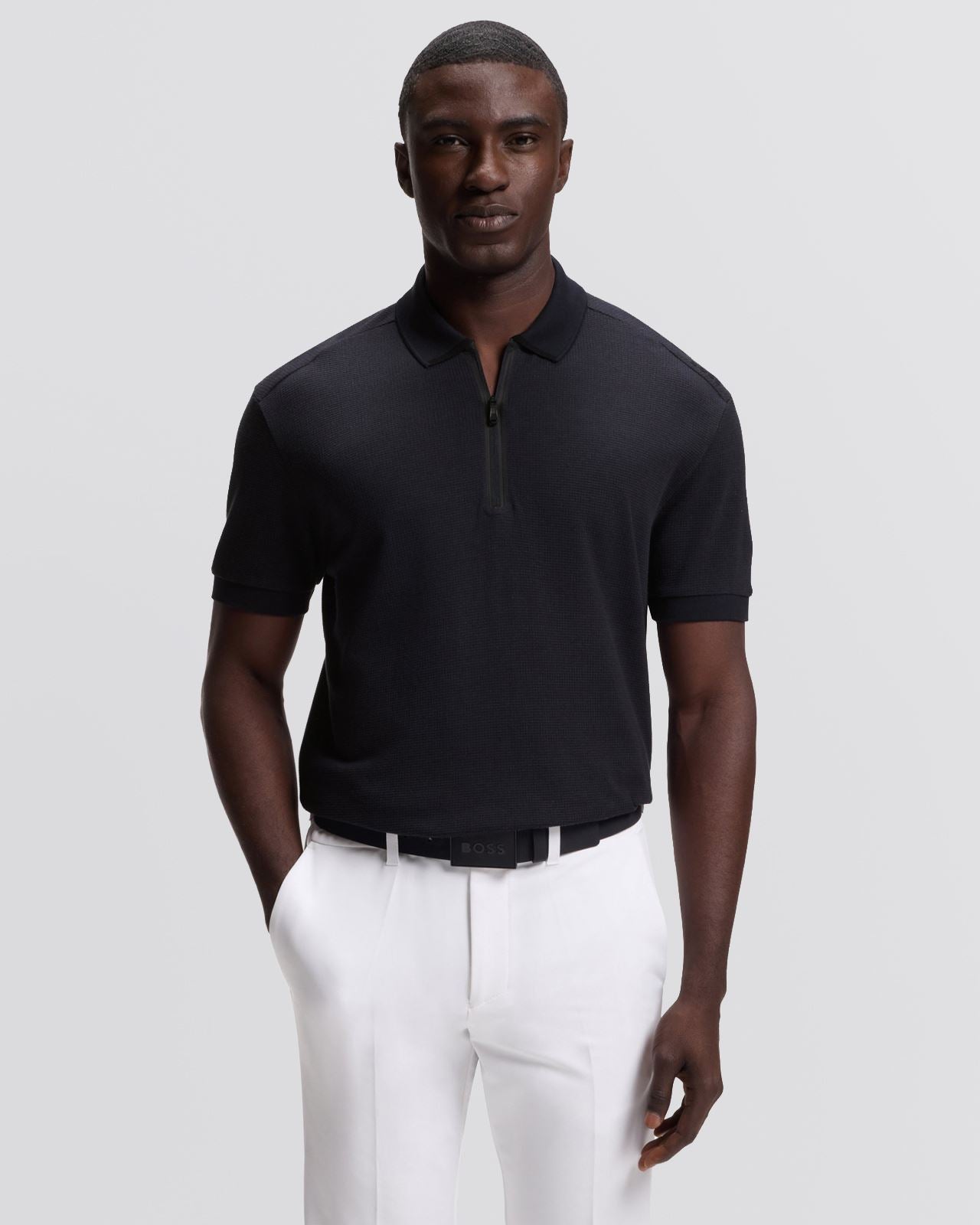 Terrace Zip Polo Dark Blue