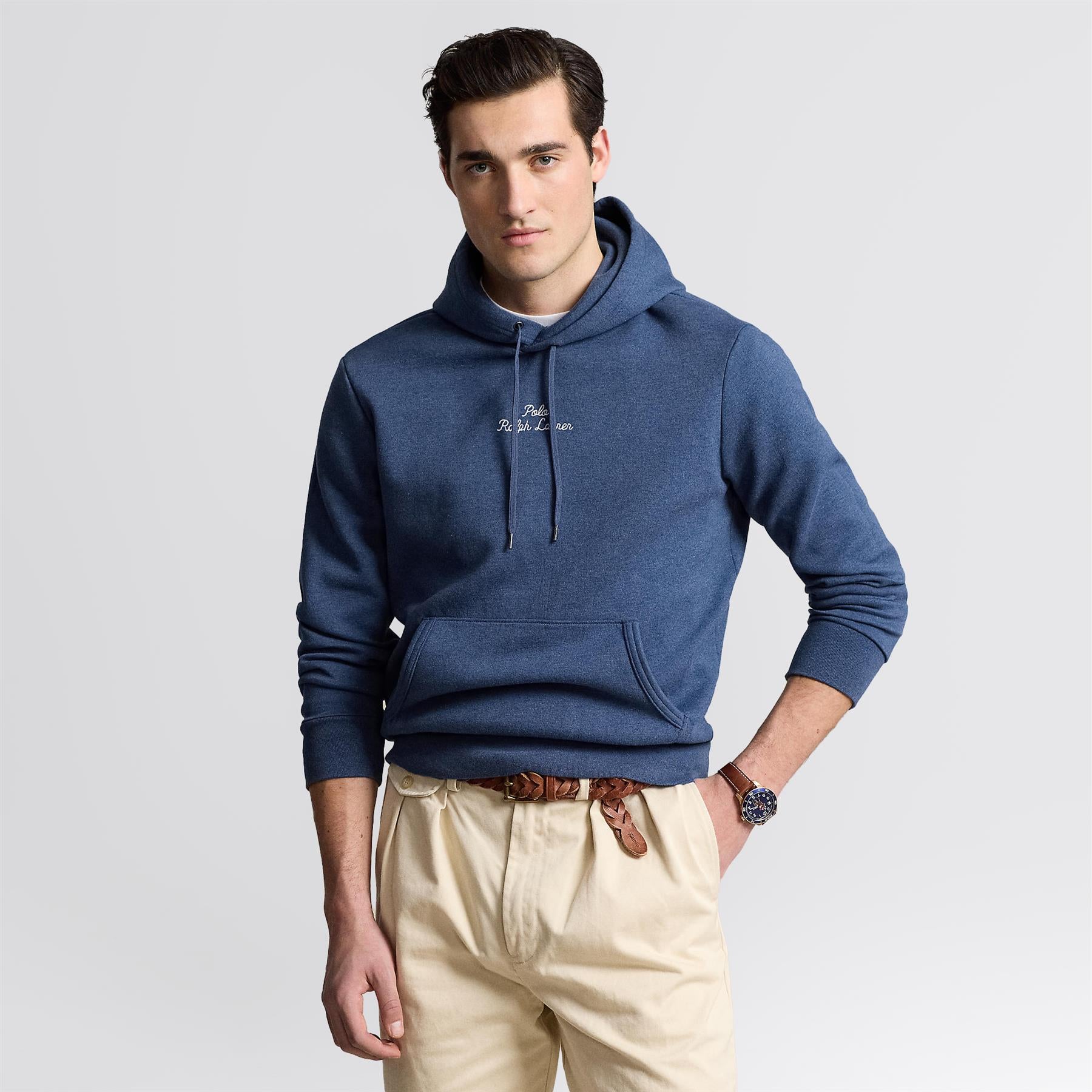 Polo Golf Standard Fit Double Knit Hoodie Derby Blue
