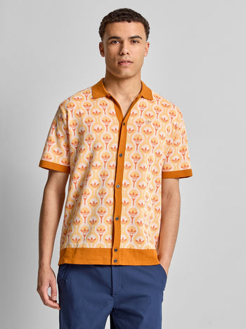 adidas Golf Originals Originals Knit Polo White/Ice Tangerine