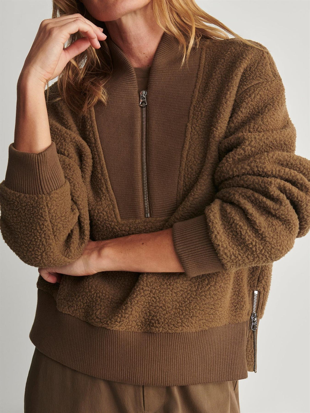Mumford Half Zip Fleece Teak Olive