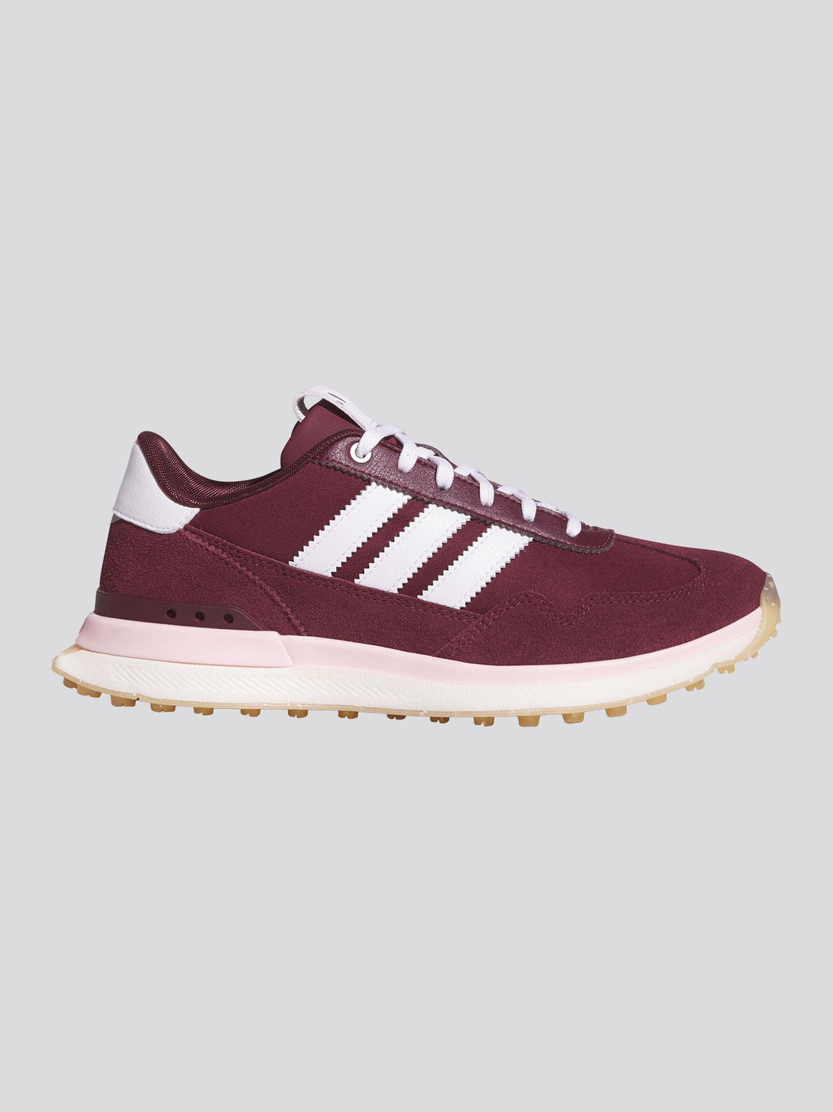 S2G 26 Textile Spikeless Golf Shoes Maroon/Footwear White/Clear Pink
