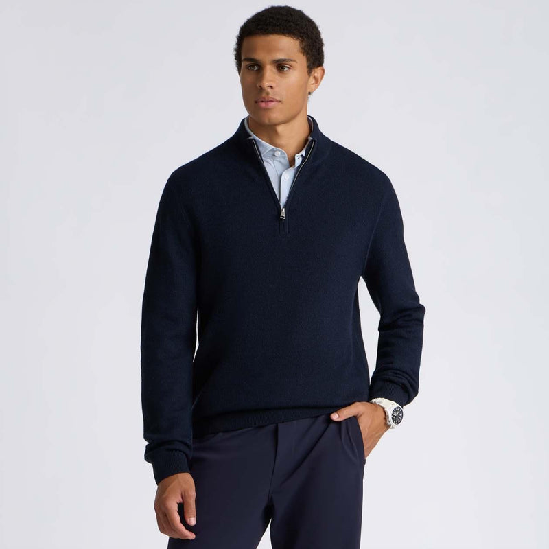 The Club Merino Wool Quarter Zip Sweater Twilight
