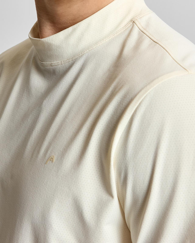 Mock Neck T-Shirt Cream