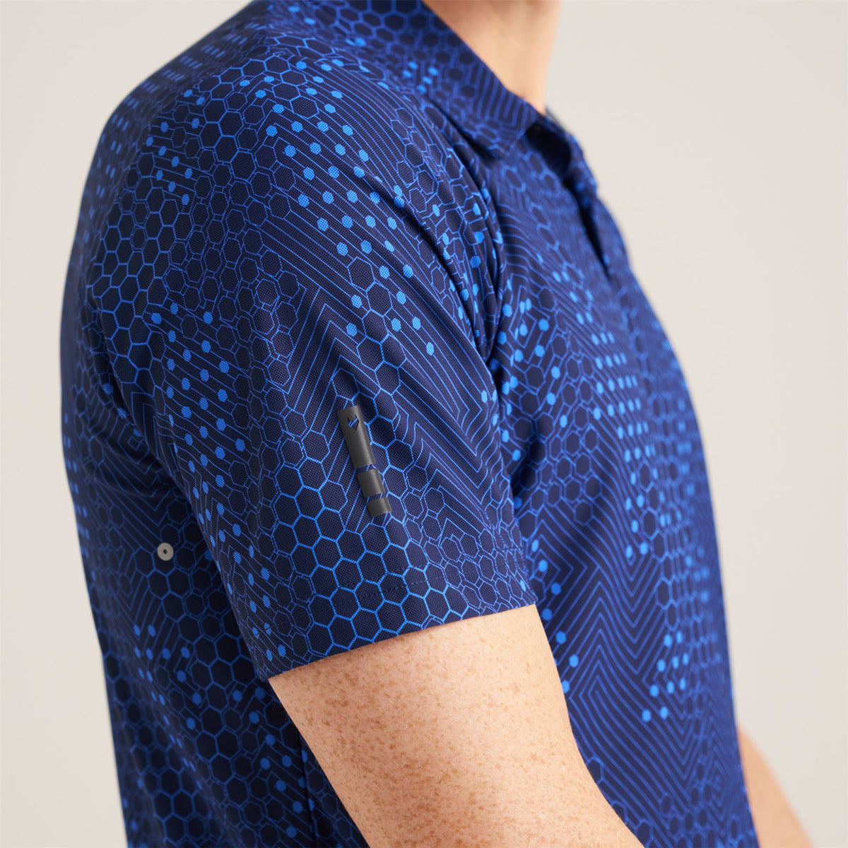 AOP Tech Camo Polo Blue