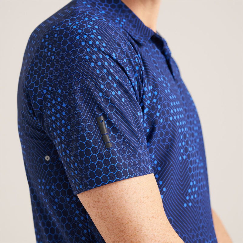 AOP Tech Camo Polo Blue