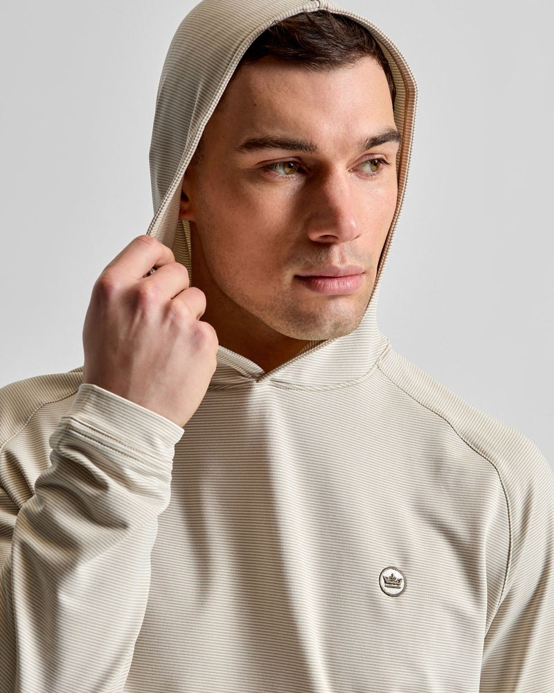 Pine Sugar Stripe Performance Hoodie Biscuit