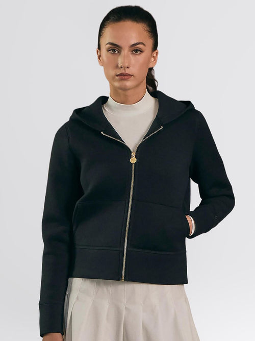 Amelie Zip Hoodie Black
