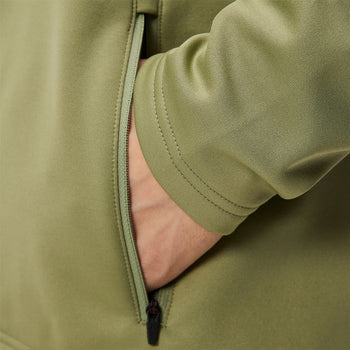 Aerial Regular Fit Quarter Zip Stretch Fleece Hoodie Oil Green