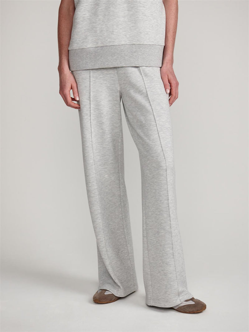 The Wide Leg 28 Inch Trousers Light Grey Marl