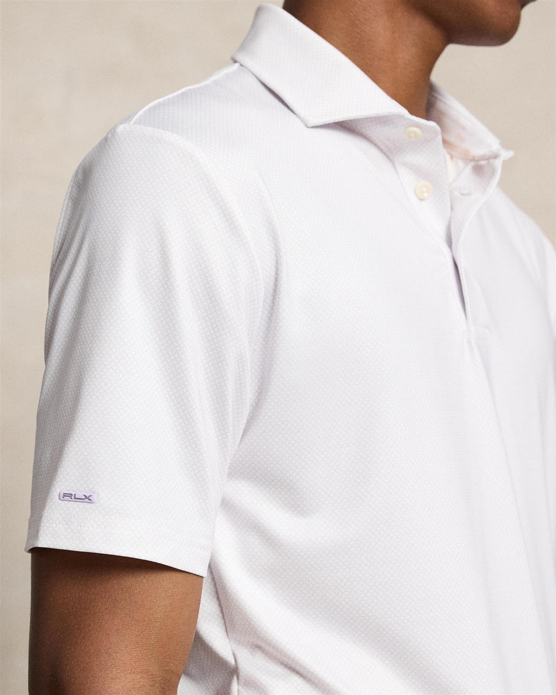 Tailored Fit Performance Polo Shirt Pebble Blue Fifeshire Geo