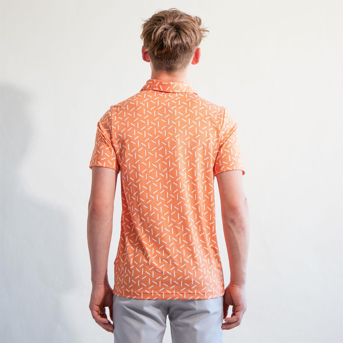 Boys Climacool Ultimate365 Printed Mesh Polo Dusky Orange