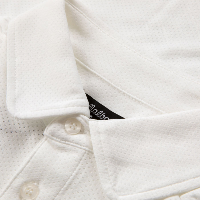 Evergreen Raglan Sleeve Mesh Polo White