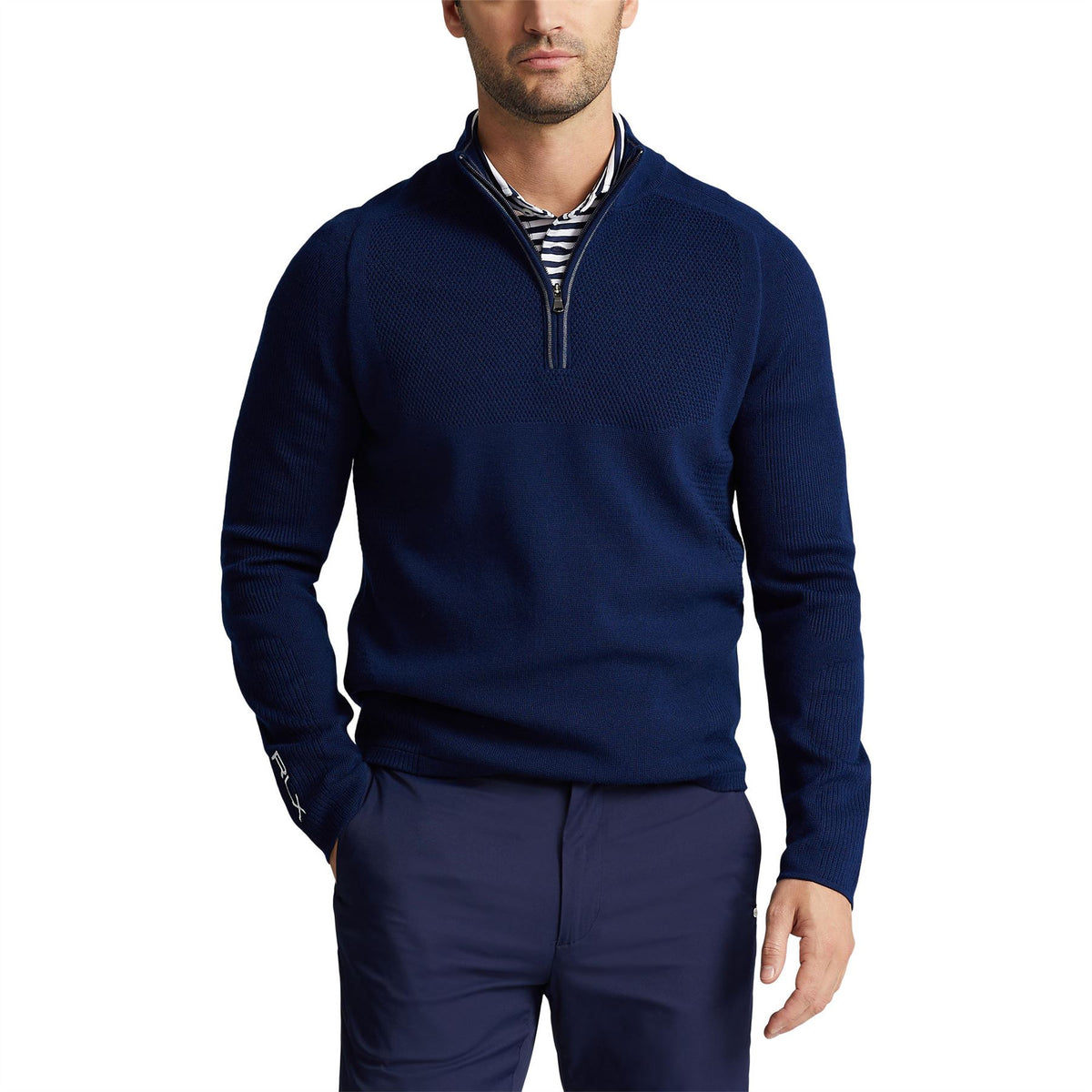 RLX Merino Cool Wool Quarter Zip Mid Layer French Navy - AW23 ...