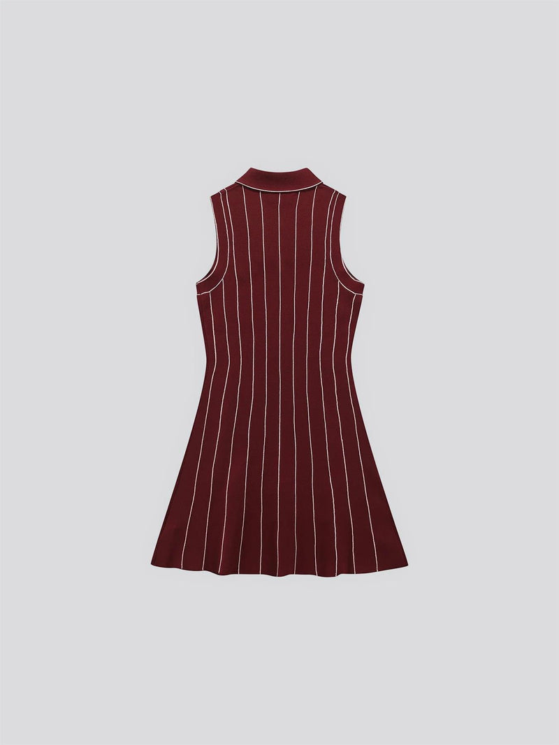 Country Club Knit Dress Maroon/Pink