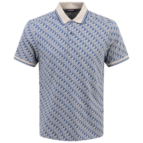Devon Regular Fit Baumwoll-Jacquard-Poloshirt Bijou Blue – SS24