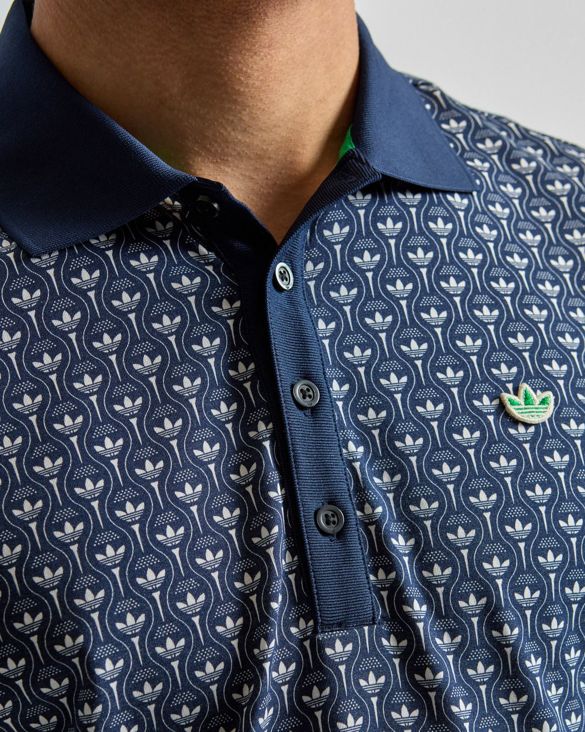 Originals All Over Trefoil Polo Night Indigo/Chalk White