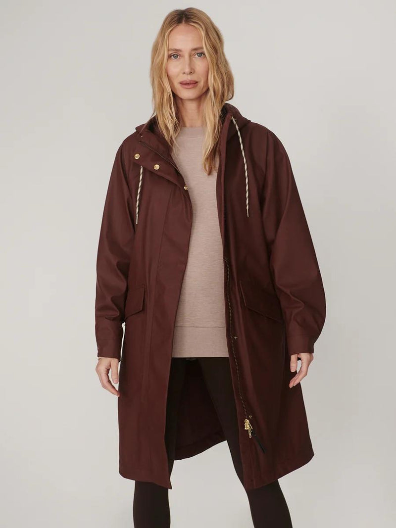 Tovera Long Rain Jacket Deep Mahogany
