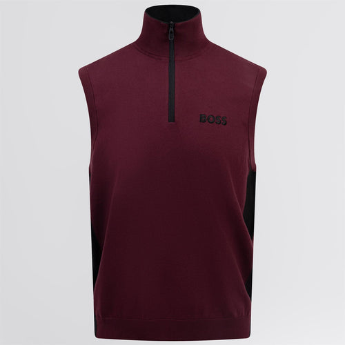 Golf Quarter Zip Gilet Medium Red