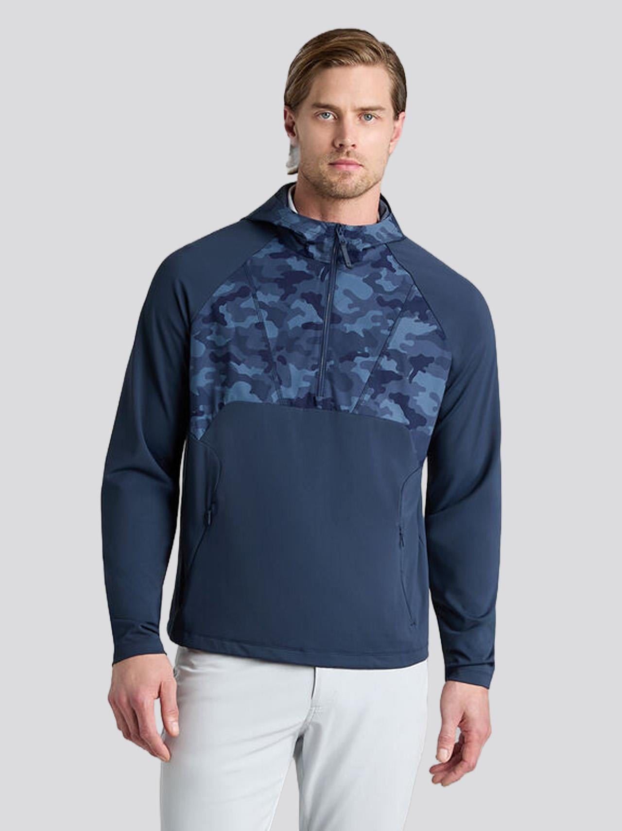 G/FORE x TRENDYGOLF GOLF Hooded Hybrid Quarter Zip Twilight Camo