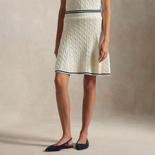 RLX A-Line Cotton Blend Skirt White Splash/Refined Navy