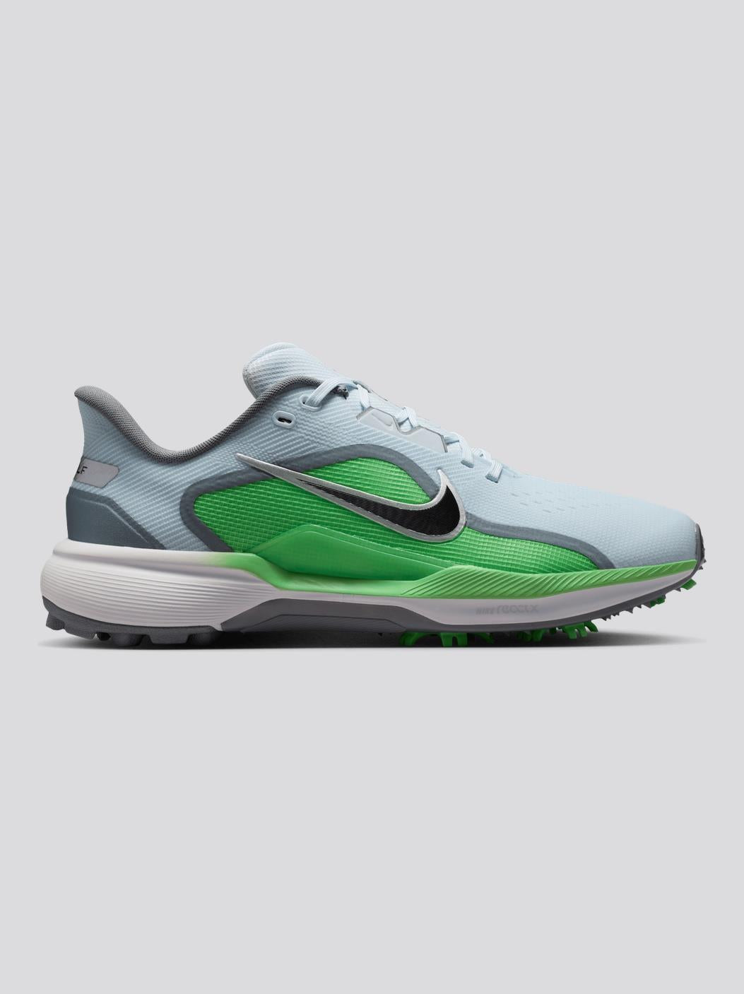 Pegasus 1 Spiked Golf Shoes Football Grey/Black/Illusion Green