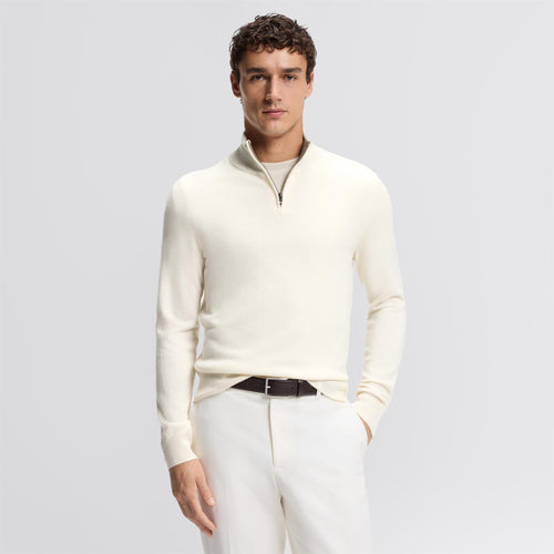 H-Hemarlo Wool Quarter Zip Open White
