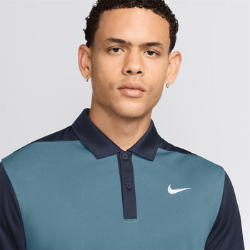 Nike Dri-FIT Victory+ Blocked Polo Smokey Blue/Obsidian/White