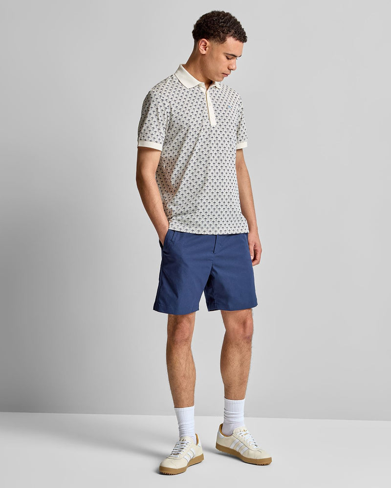 Originals All Over Trefoil Polo Chalk White/Night Indigo