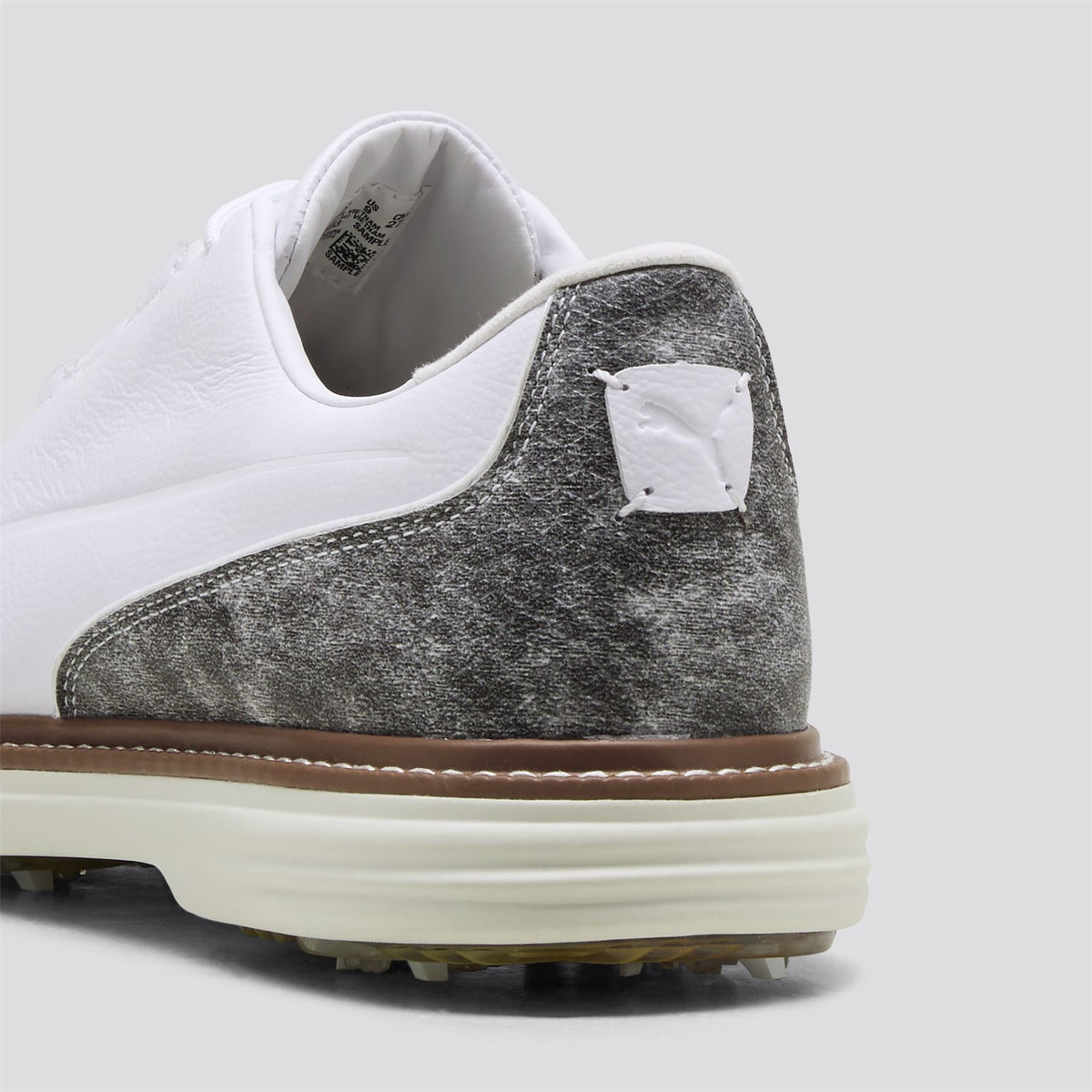 Avant Tour Spiked Golf Shoes Puma White/Brown Mushroom